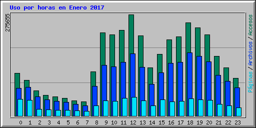 Uso por horas en Enero 2017